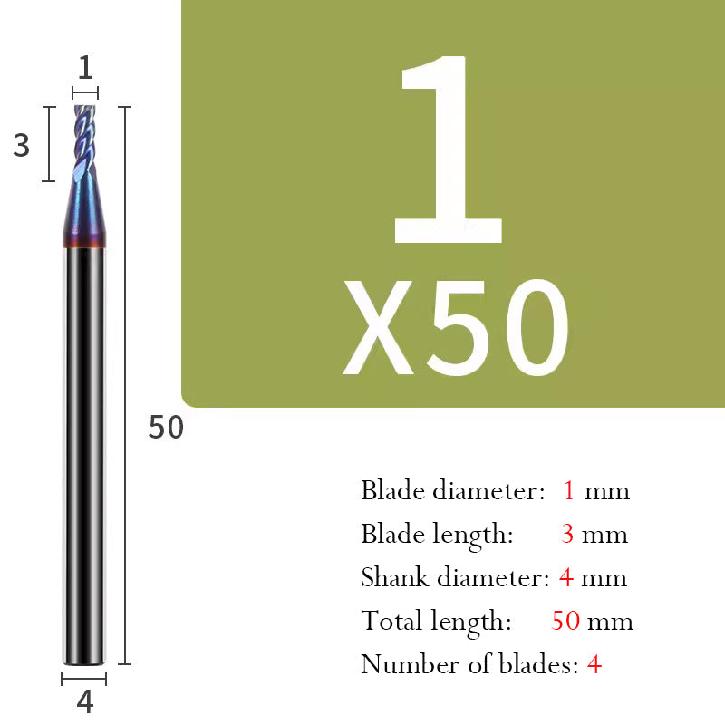 Cutting Stainless Steel Tungsten Steel End Mill Hard Alloy CNC Flat Bottom 4 Flutes Mill