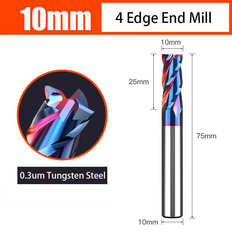 Nano Coated Carbide Tungsten Steel Milling Cutter with 4 Edges used for CNC Milling