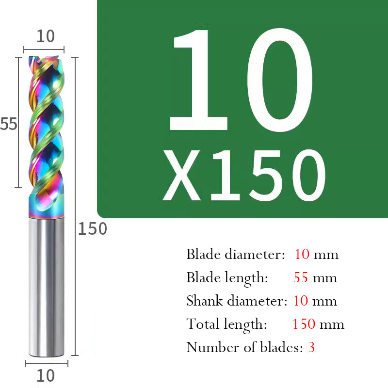 Milling Cutter 3 Edge Color U Slot Coated Carbide Aluminum Alloy Special End Milling Cutter