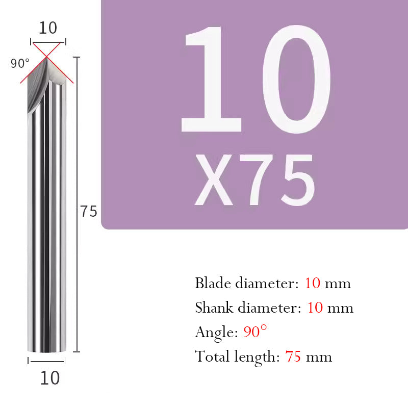 Tungsten Steel Chamfering Cutter with Straight Flutes Hard Alloy 2 Flute Milling Cutter