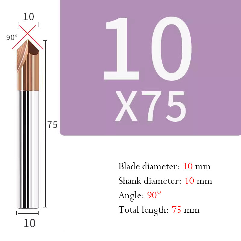 Tungsten Steel Chamfering Cutter with Straight Flutes Hard Alloy 2 Flute Milling Cutter
