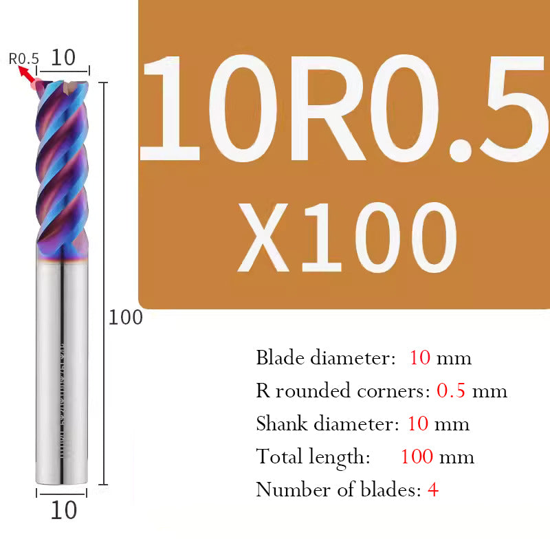 Cutting stainless steel Tungsten Steel Circular Nose End Mill Hard Alloy CNC Cutting Tool Milling Cutter