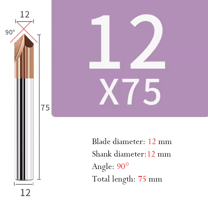 Tungsten Steel Chamfering Cutter with Straight Flutes Hard Alloy 2 Flute Milling Cutter