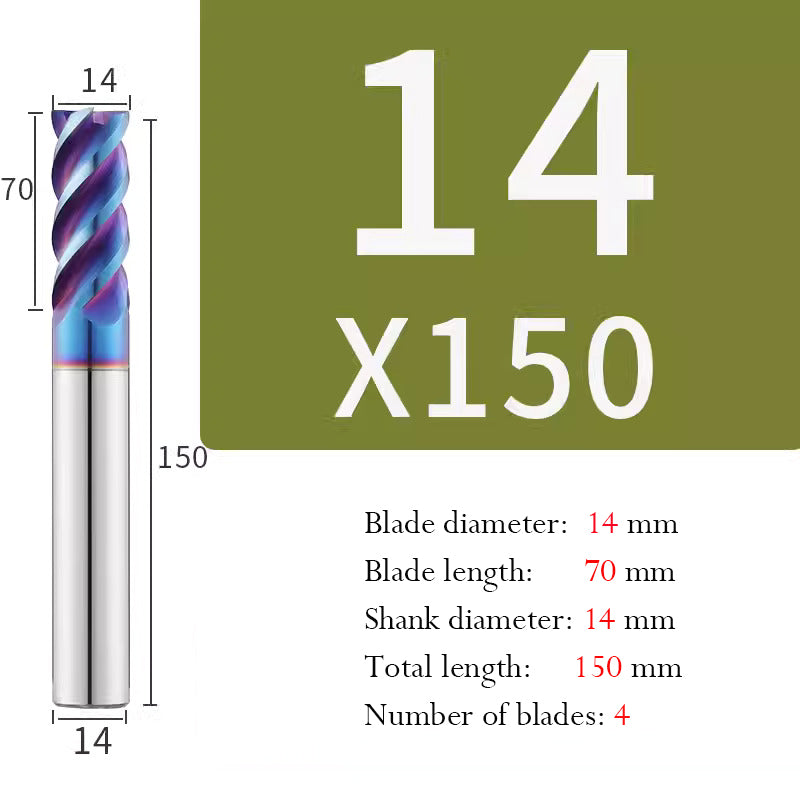 Cutting Stainless Steel Tungsten Steel End Mill Hard Alloy CNC Flat Bottom 4 Flutes Mill