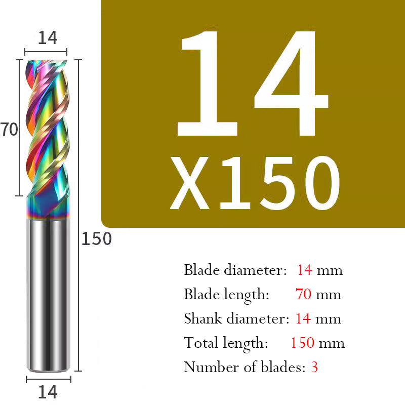 Cutting Aluminum Alloy End Mill 3 Flute Color Coating Tungsten Carbide Hard Alloy Milling Cutter