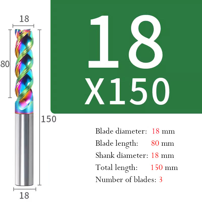 Milling Cutter 3 Edge Color U Slot Coated Carbide Aluminum Alloy Special End Milling Cutter