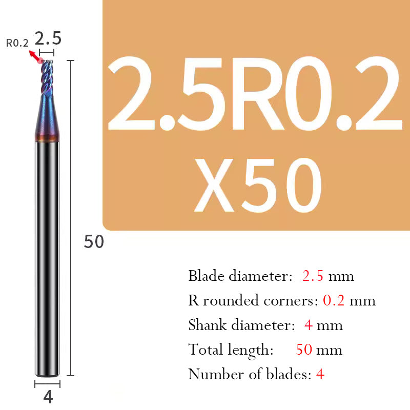 Cutting stainless steel Tungsten Steel Circular Nose End Mill Hard Alloy CNC Cutting Tool Milling Cutter