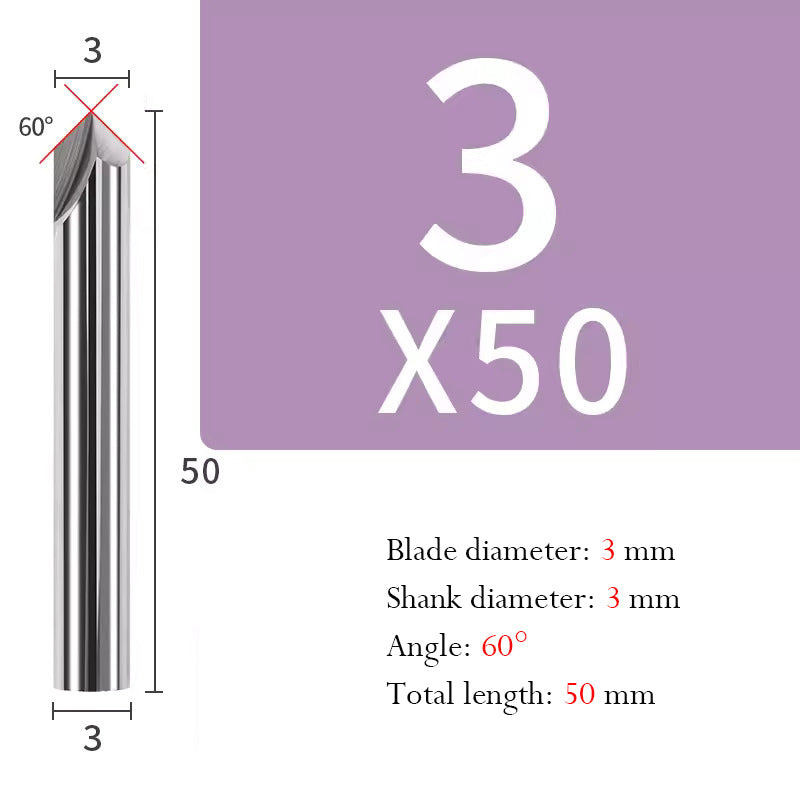 Tungsten Steel Chamfering Cutter with Straight Flutes Hard Alloy 2 Flute Milling Cutter