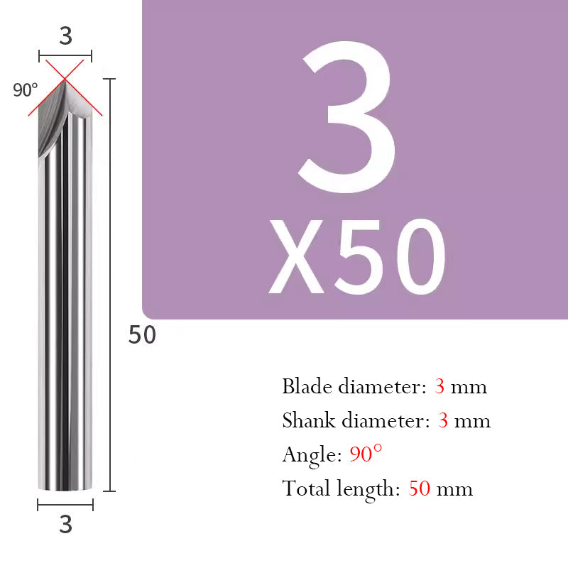 Tungsten Steel Chamfering Cutter with Straight Flutes Hard Alloy 2 Flute Milling Cutter