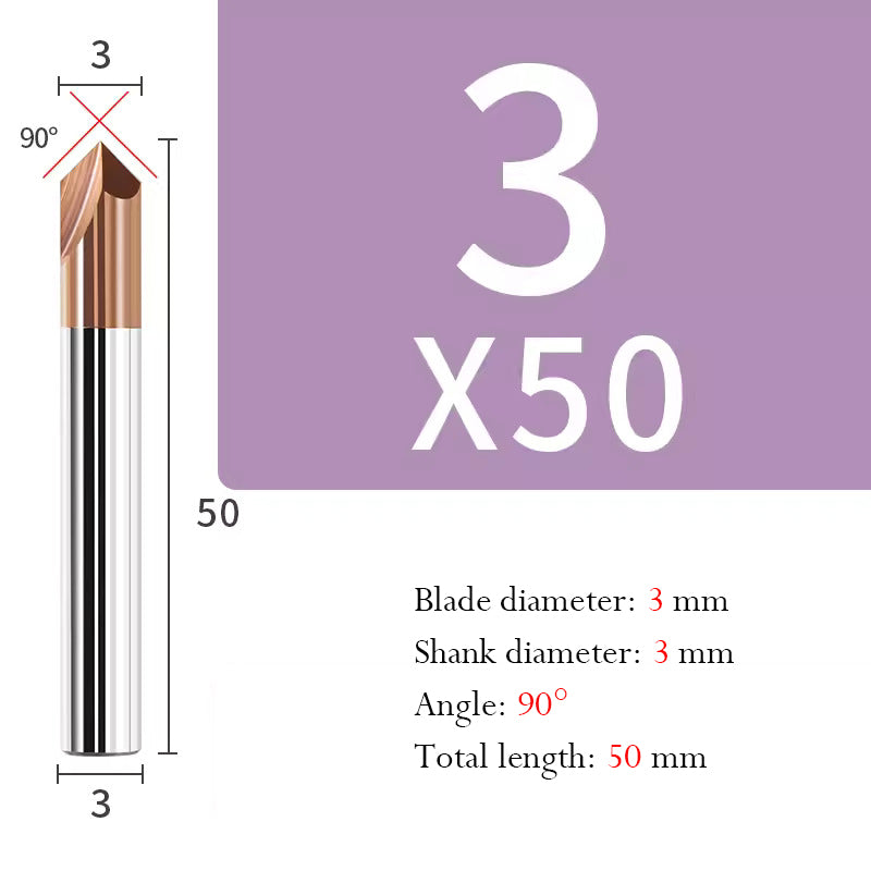 Tungsten Steel Chamfering Cutter with Straight Flutes Hard Alloy 2 Flute Milling Cutter