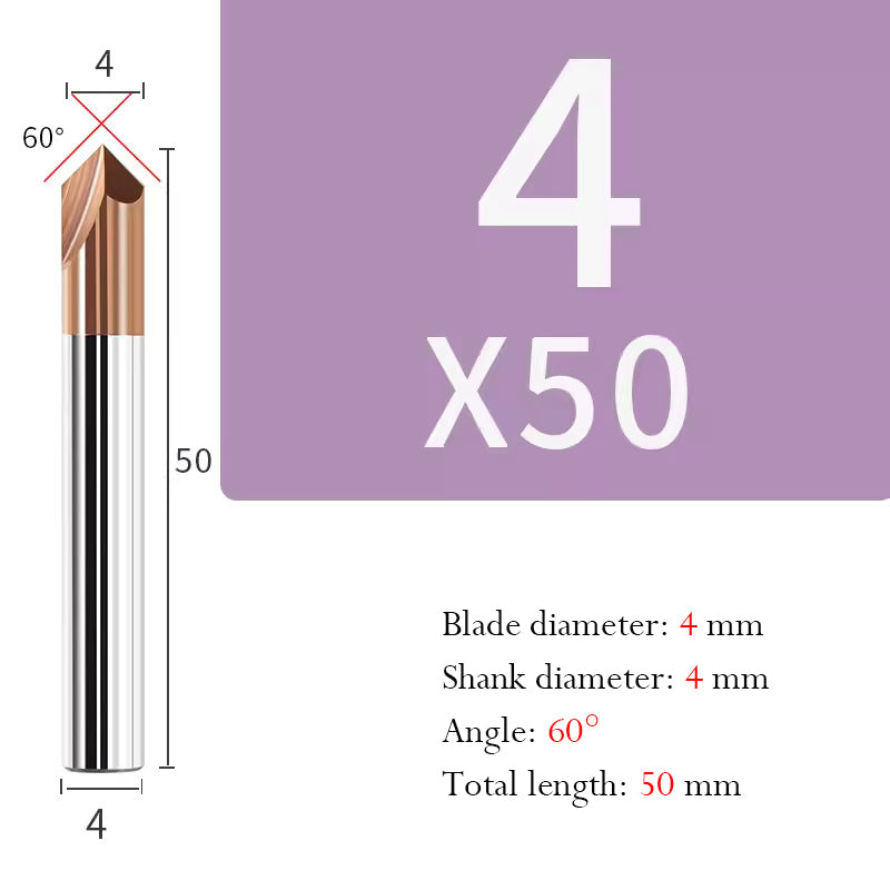 Tungsten Steel Chamfering Cutter with Straight Flutes Hard Alloy 2 Flute Milling Cutter