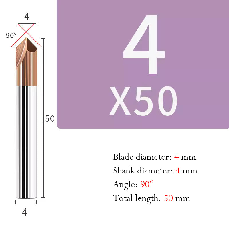 Tungsten Steel Chamfering Cutter with Straight Flutes Hard Alloy 2 Flute Milling Cutter