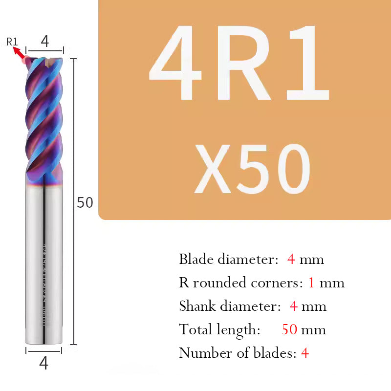 Cutting stainless steel Tungsten Steel Circular Nose End Mill Hard Alloy CNC Cutting Tool Milling Cutter