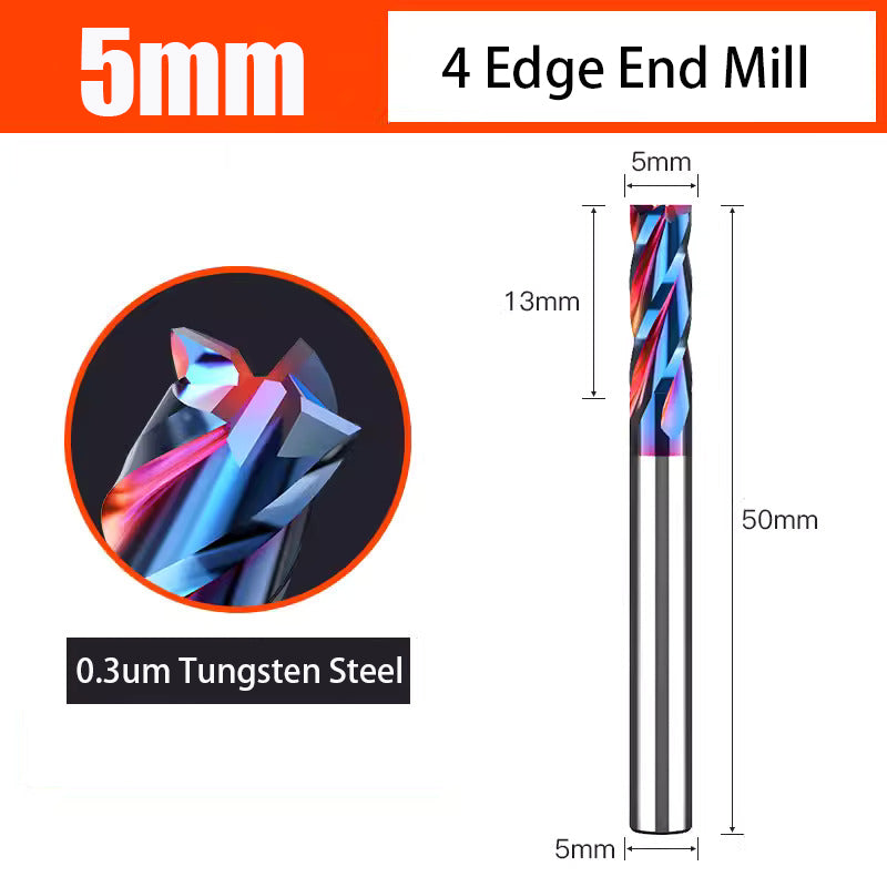 Nano Coated Carbide Tungsten Steel Milling Cutter with 4 Edges used for CNC Milling