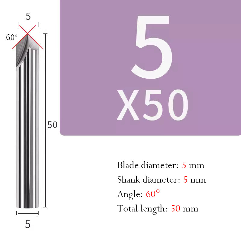 Tungsten Steel Chamfering Cutter with Straight Flutes Hard Alloy 2 Flute Milling Cutter