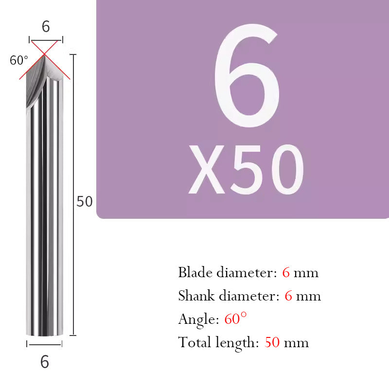 Tungsten Steel Chamfering Cutter with Straight Flutes Hard Alloy 2 Flute Milling Cutter
