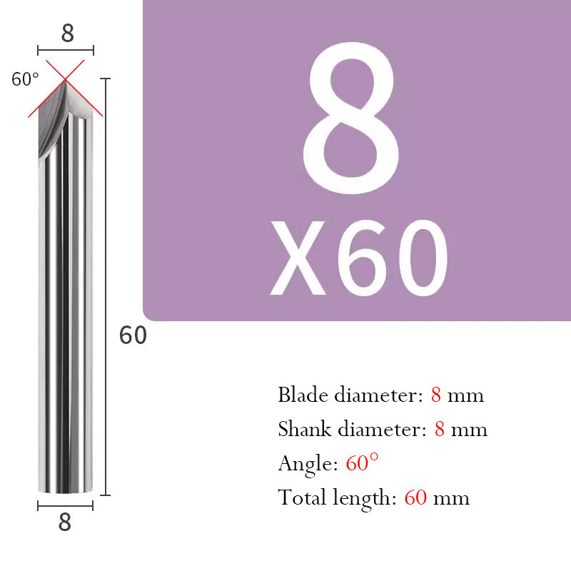 Tungsten Steel Chamfering Cutter with Straight Flutes Hard Alloy 2 Flute Milling Cutter