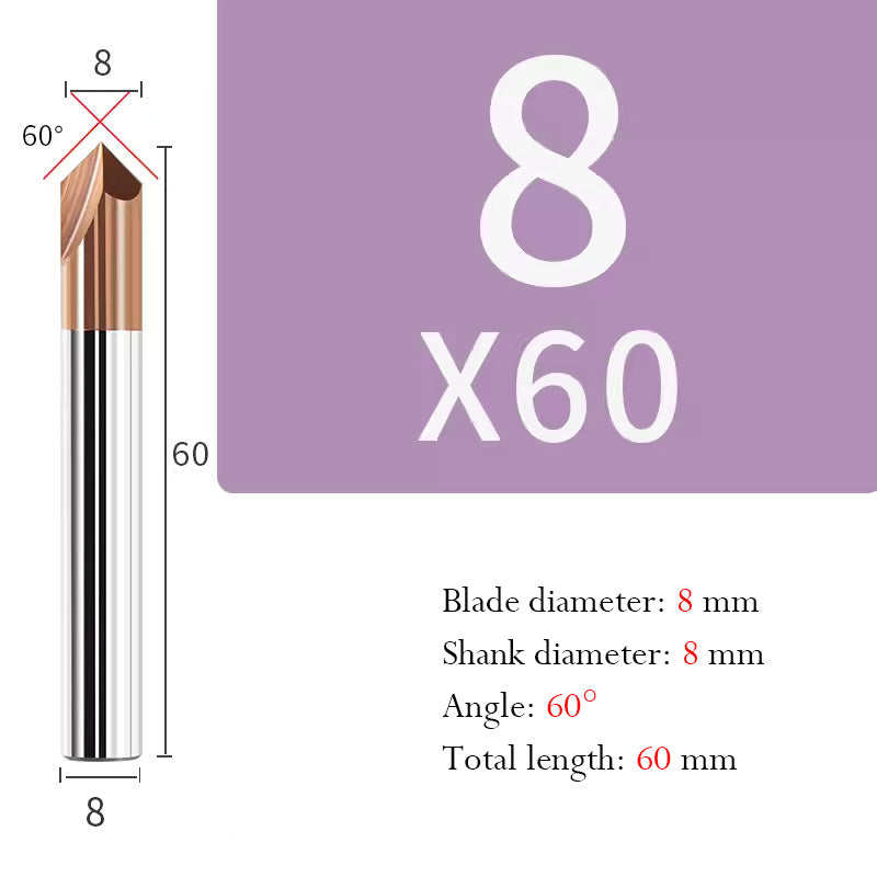 Tungsten Steel Chamfering Cutter with Straight Flutes Hard Alloy 2 Flute Milling Cutter