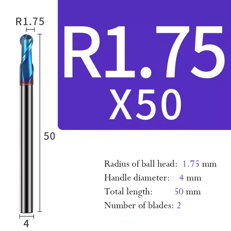 Tungsten Steel Ball End Mill Hard Alloy CNC Cutting Tool R Type Ball Head Milling Cutter