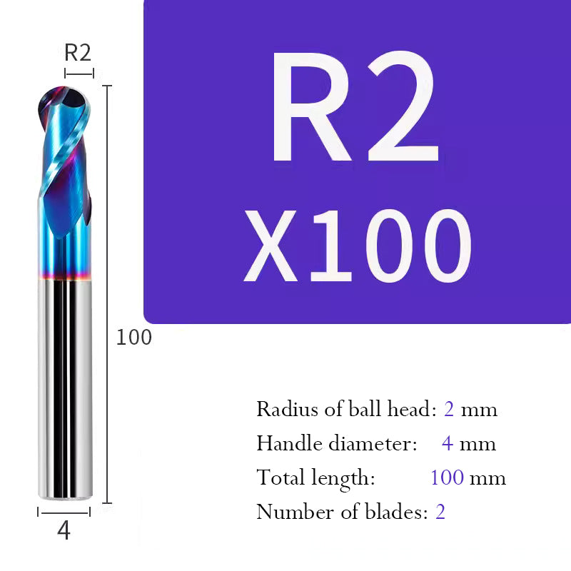 Tungsten Steel Ball End Mill Hard Alloy CNC Cutting Tool R Type Ball Head Milling Cutter