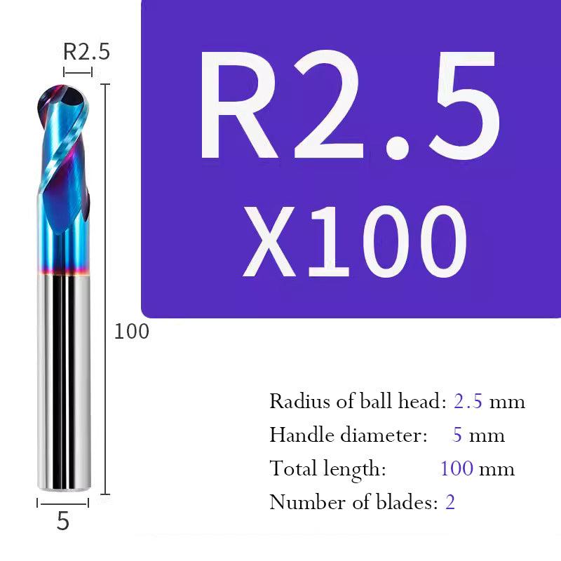 Tungsten Steel Ball End Mill Hard Alloy CNC Cutting Tool R Type Ball Head Milling Cutter
