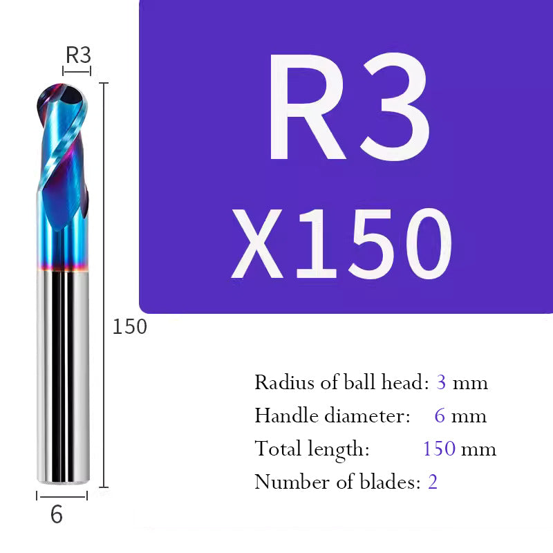 Tungsten Steel Ball End Mill Hard Alloy CNC Cutting Tool R Type Ball Head Milling Cutter