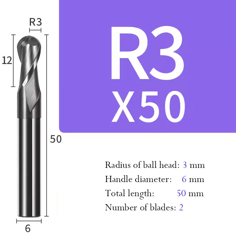 Ball Tungsten Steel Milling Cutter R Type Ball End Mill for Processing of Titanium Alloy