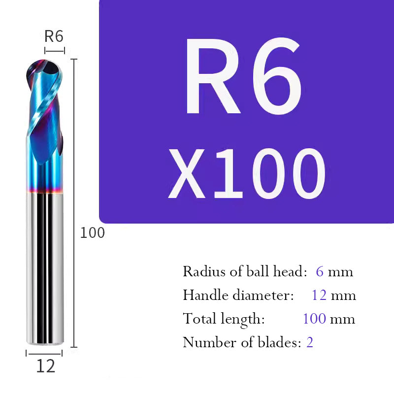 Tungsten Steel Ball End Mill Hard Alloy CNC Cutting Tool R Type Ball Head Milling Cutter