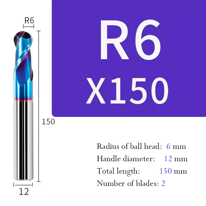 Tungsten Steel Ball End Mill Hard Alloy CNC Cutting Tool R Type Ball Head Milling Cutter