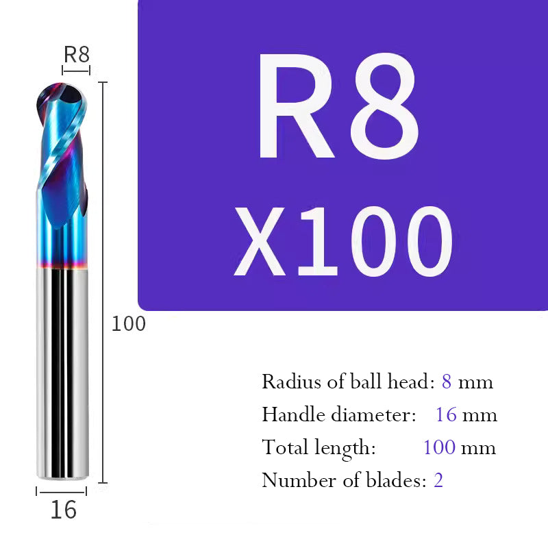 Tungsten Steel Ball End Mill Hard Alloy CNC Cutting Tool R Type Ball Head Milling Cutter