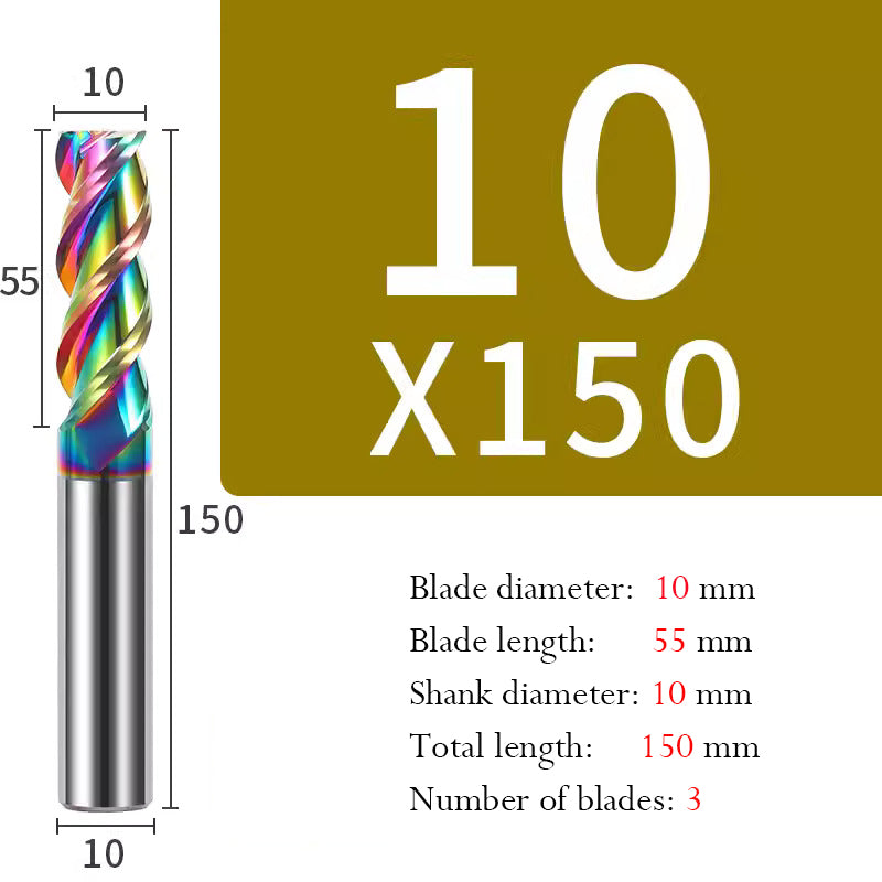 Cutting Aluminum Alloy End Mill 3 Flute Color Coating Tungsten Carbide Hard Alloy Milling Cutter